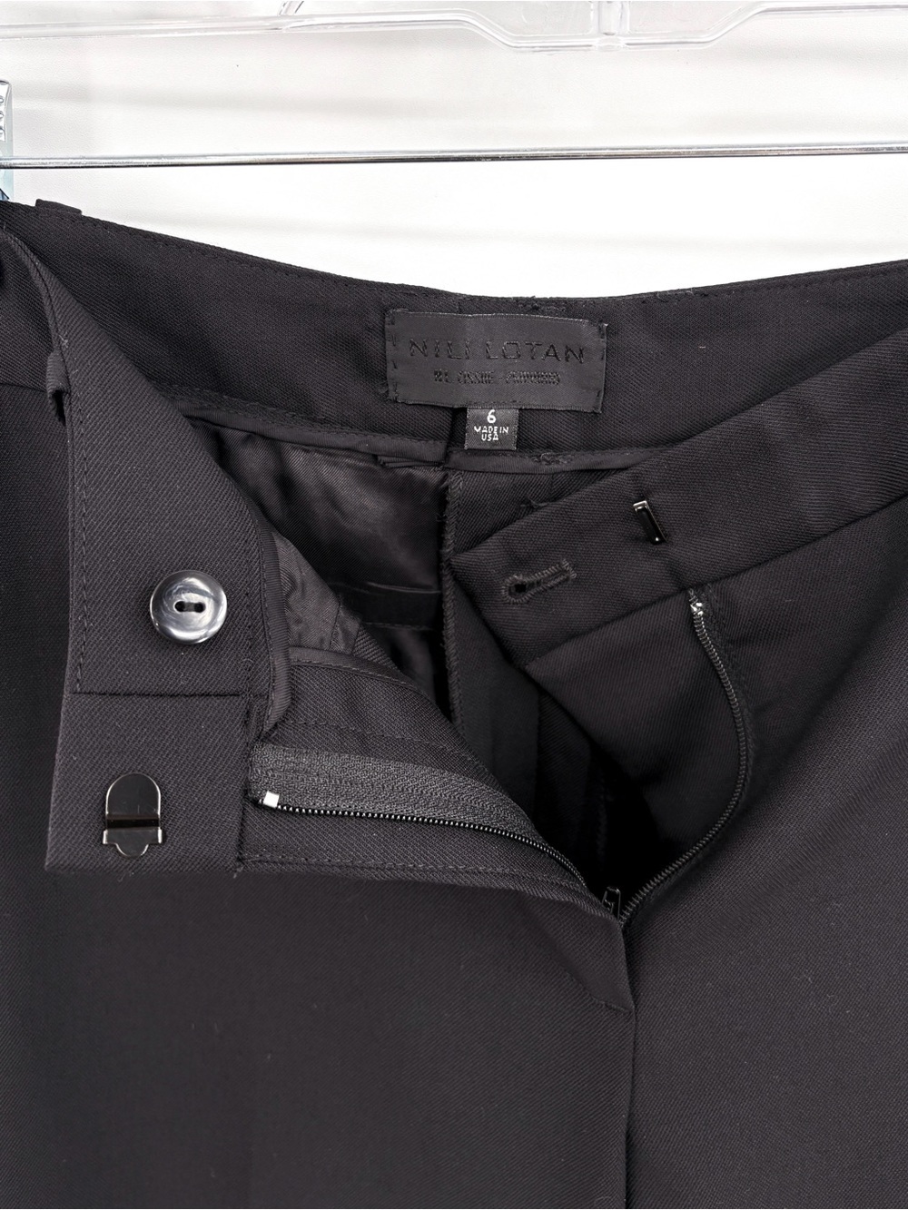 NILI LOTAN Leo Black Wool Tuxedo Trouser Pant Gold Stripe 6 - Picture 12 of 14